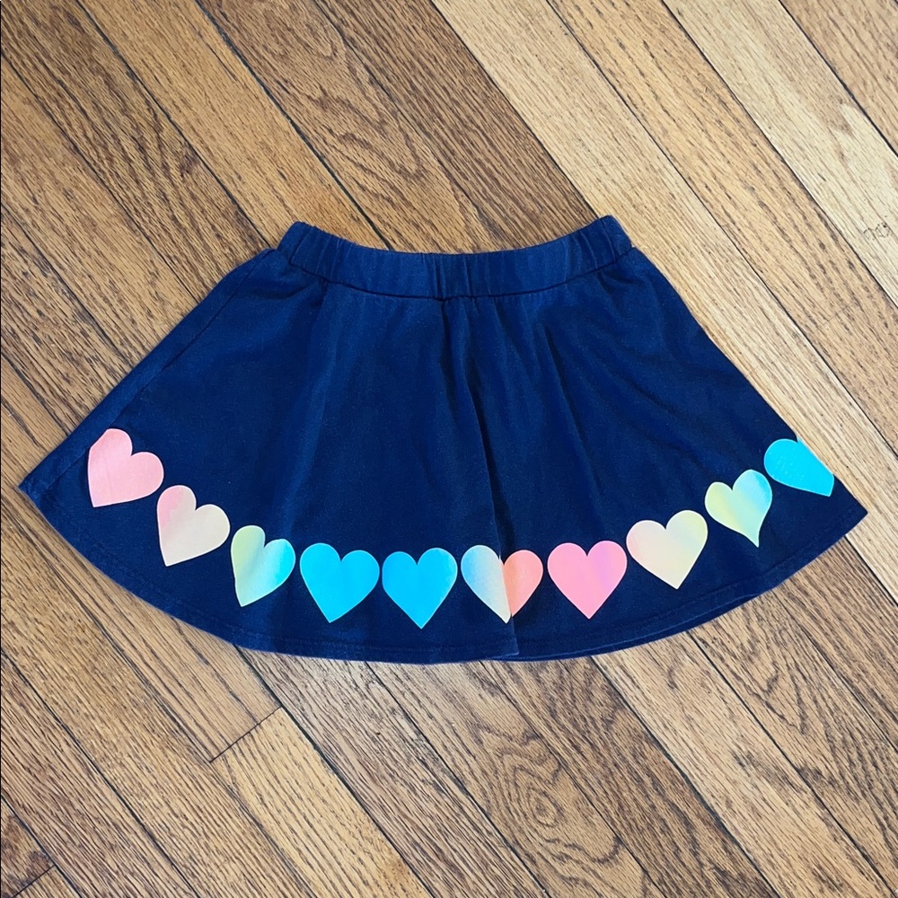 Girls 5T rainbow hearts skirt with attached shorts by Epic Threads